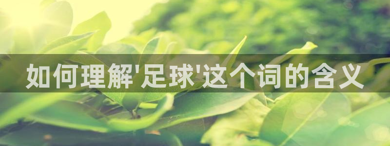 三亿体育：如何理解\'足球\'这个词的含义